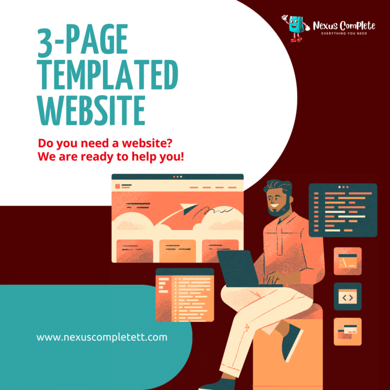 3-Page Templated Website Product Thumbnail